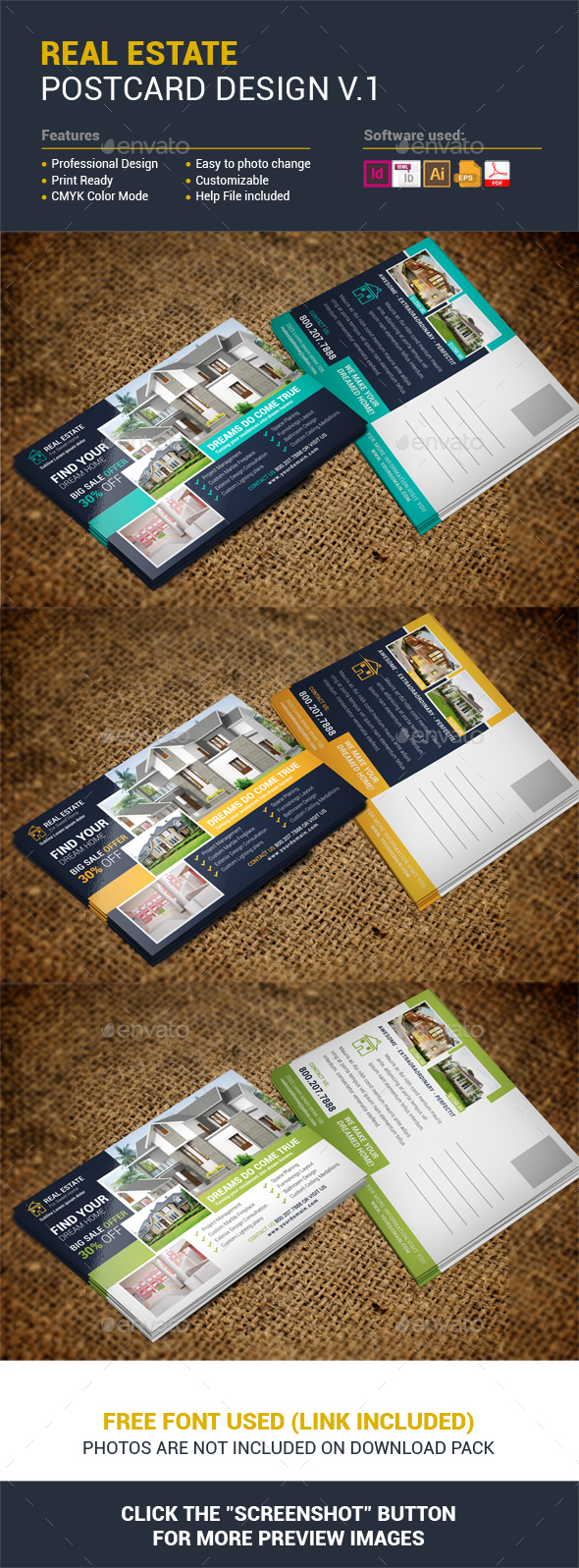 GraphicRiver Real Estate Postcard Design 20698825