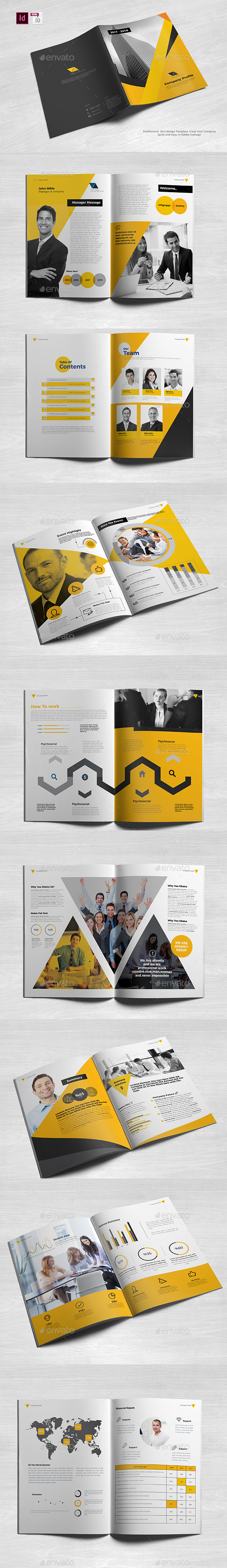 Professional Company Profile A4 - Brochures Print Templates