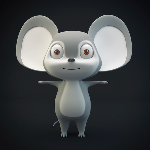 Cartoon Mouse Gray - 3Docean 20699372