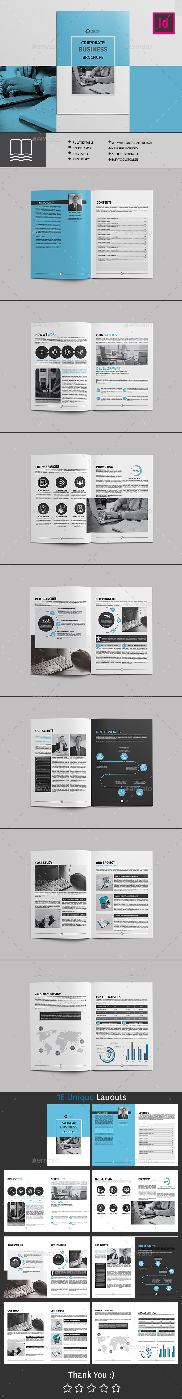 Corporate Brochure 16 Page - Brochures Print Templates
