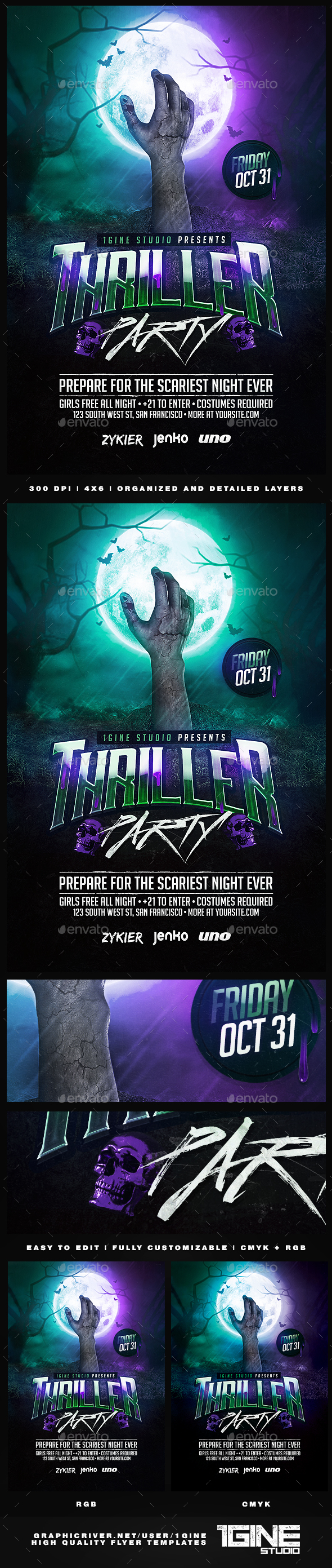Thriller Party Flyer Template - Clubs & Parties Events
