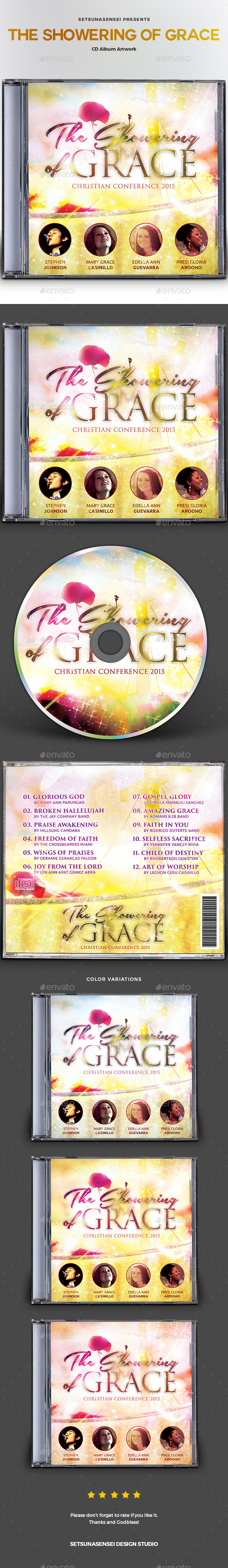 The Showering of Grace CD Album Artwork - CD & DVD Artwork Print Templates