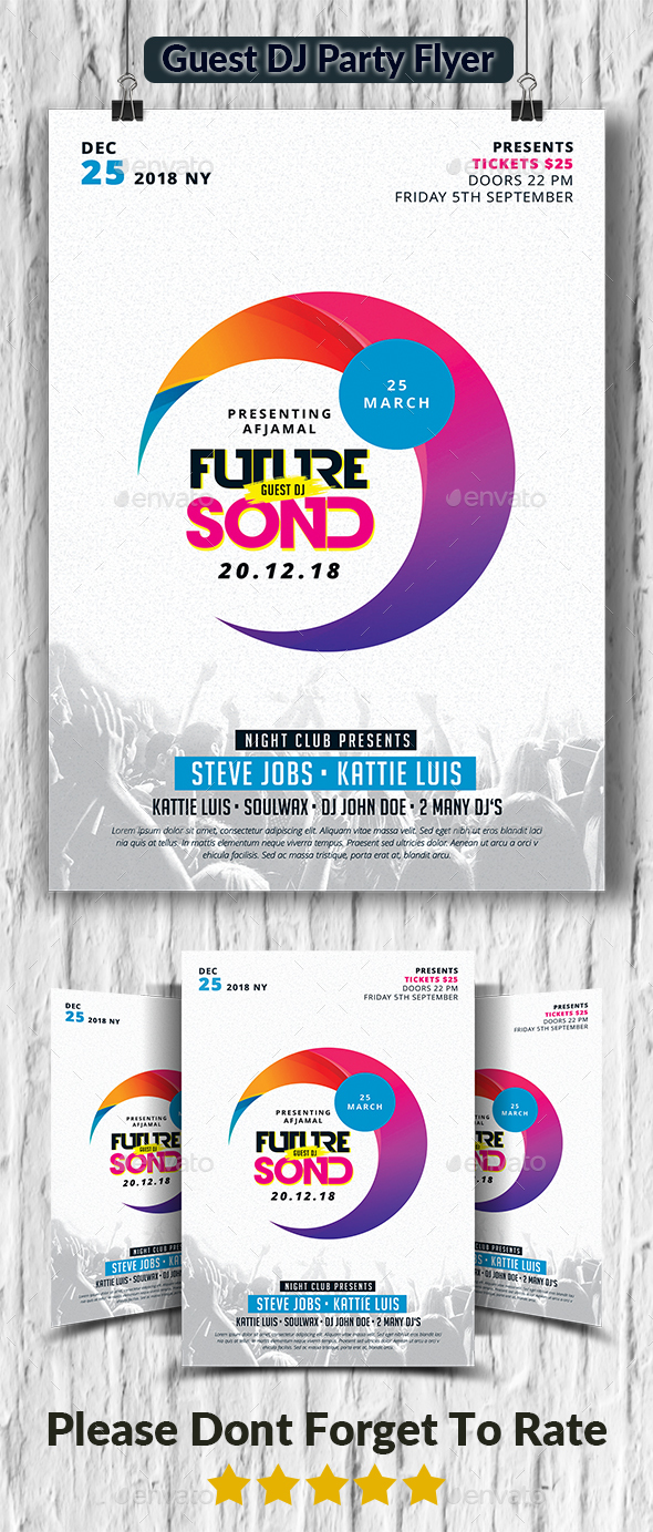 Guest DJ Party Flyer - Clubs & Parties Events