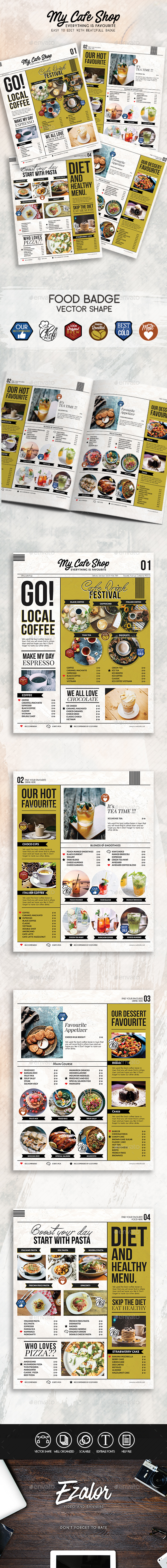 My Cafe Menu - Food Menus Print Templates