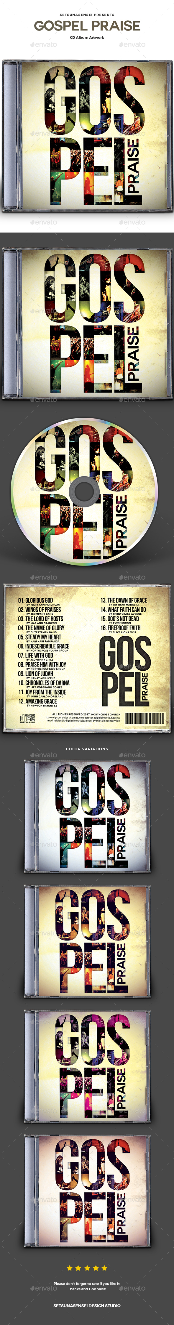 Gospel Praise CD Album Artwork - CD & DVD Artwork Print Templates
