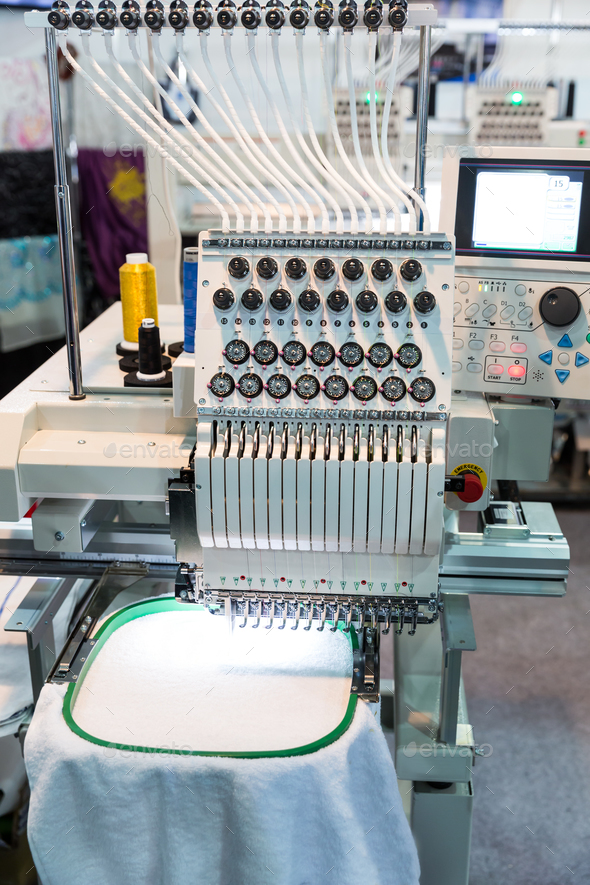 Professional sewing machine embroidery pattern - Stock Photo - Images
