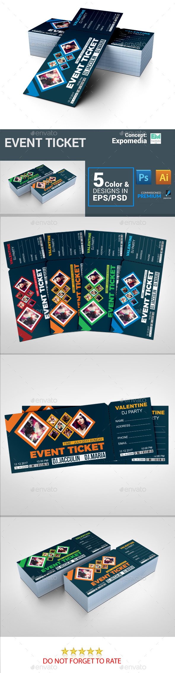 Event Ticket - Cards & Invites Print Templates