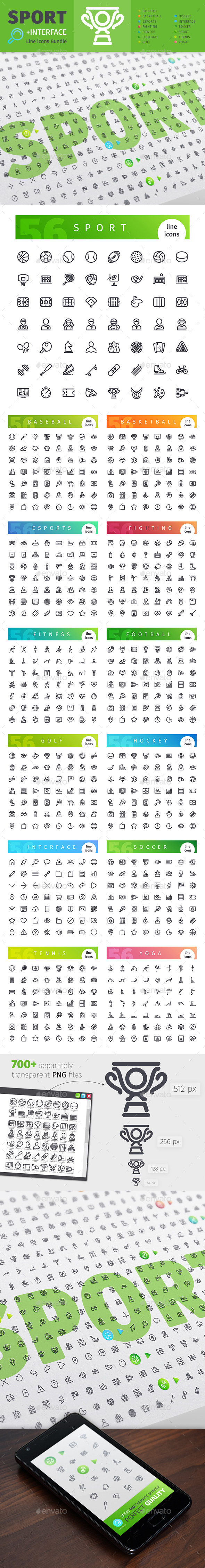 Sport Thematic Collection of Line Icons - Miscellaneous Icons
