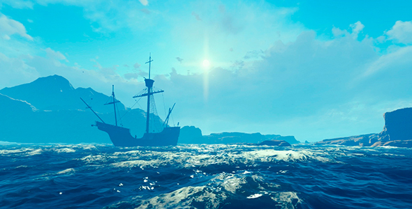 Lone Spanish Galleon by animix | VideoHive