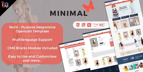 Responsive OpenCart Theme Template - Minimal Fashion Store