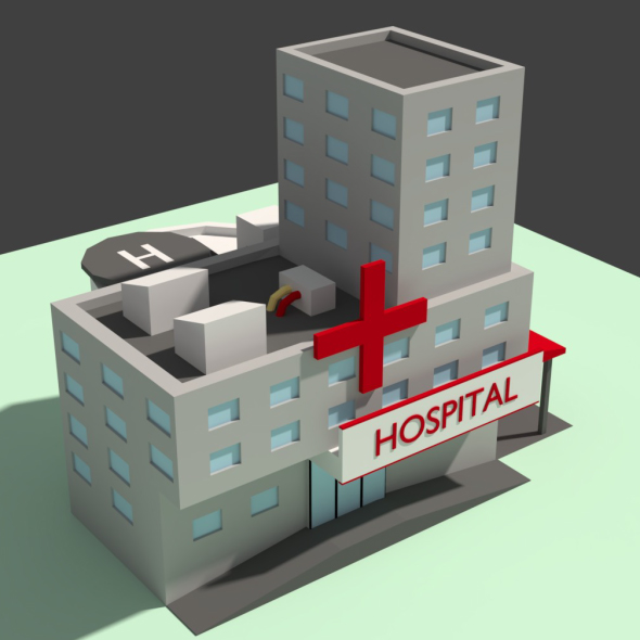 Low Poly Hospital - 3Docean 20701325