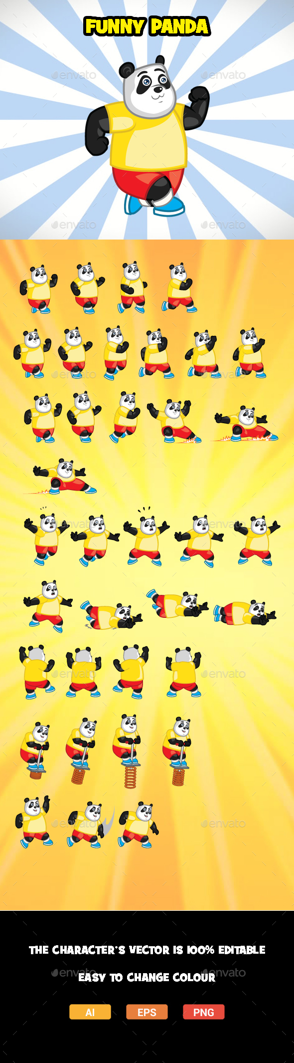 Panda Sprite Sheet - Sprites Game Assets