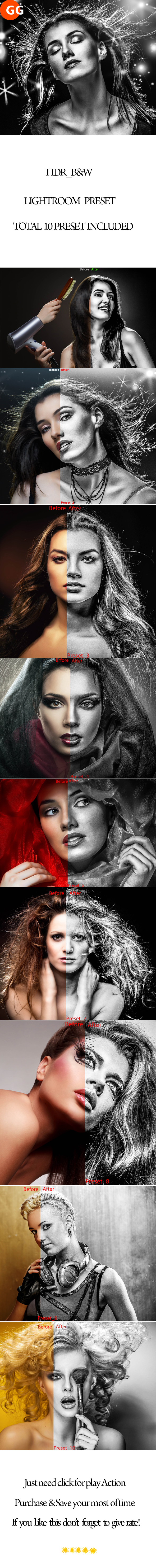 HDR B&W Lightroom Preset - HDR Lightroom Presets