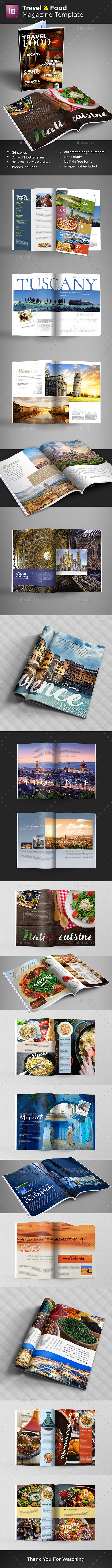 Travel & Food Magazine Template - Magazines Print Templates