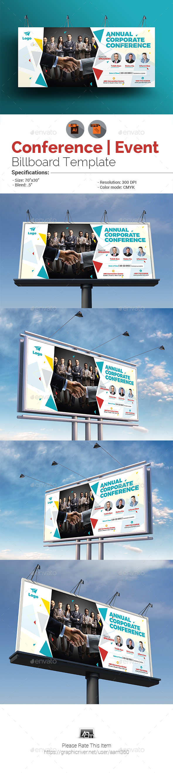 GraphicRiver Event Summit Conference Billboard Template 20704052 GraphicRiver Event Summit Conference Billboard Template 20704052