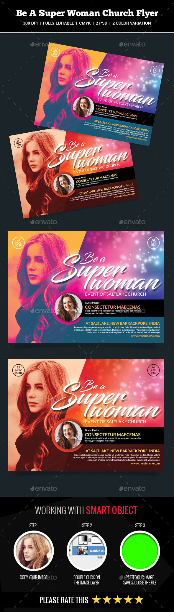 GraphicRiver Be A Super Woman Church Flyer 20704151