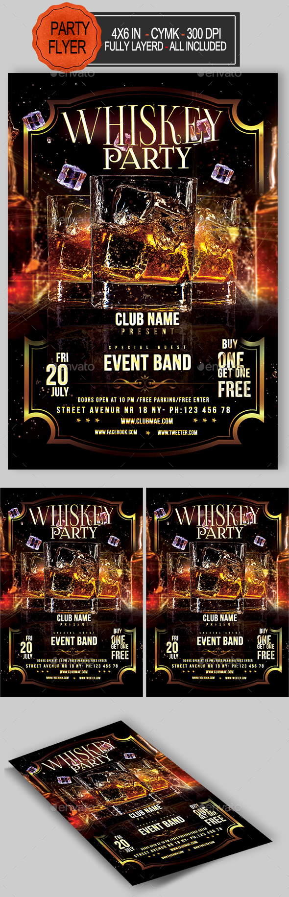 Whiskey Night Flyer - Clubs & Parties Events