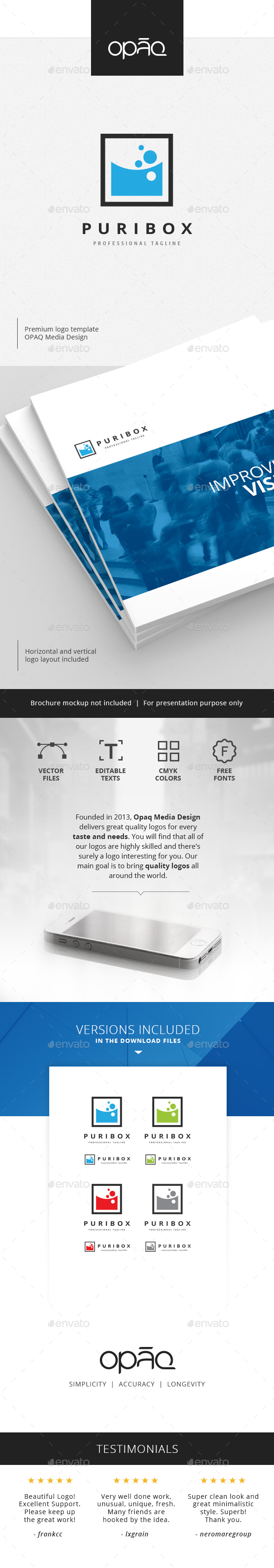 Pure Oxygen Box Logo - Logo Templates