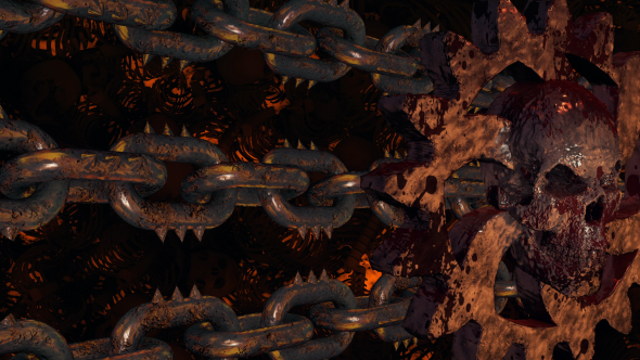 Rusty Hell Cogwheels With Chains Loop alt