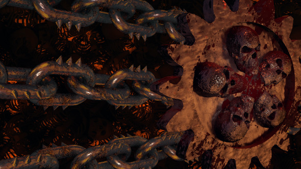 Rusty Hell Cogwheels With Chains Loop alt