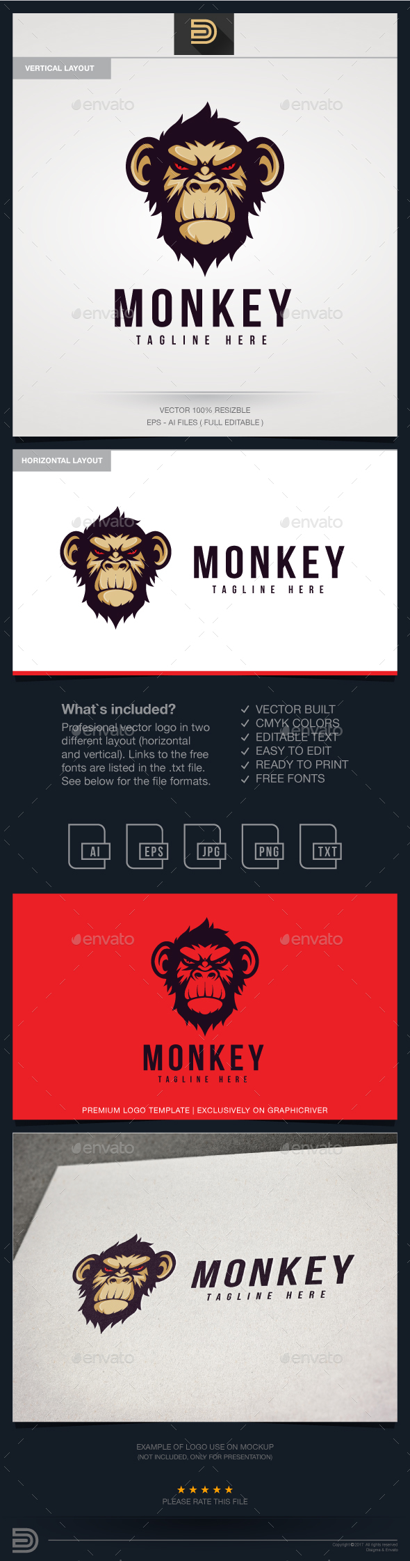 Monkey Logo - Animals Logo Templates
