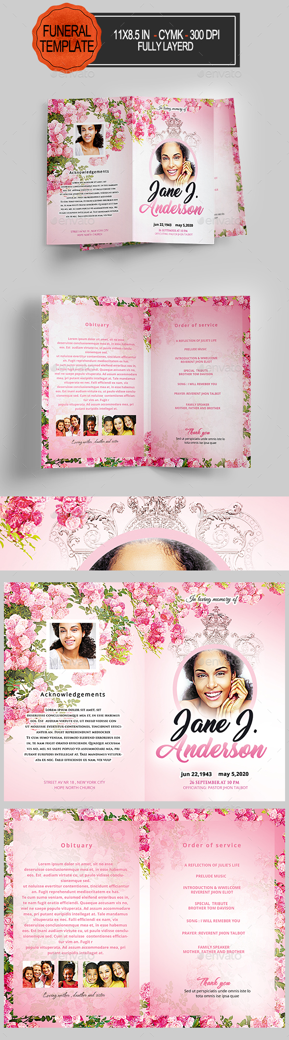 Funeral Program Template - Informational Brochures