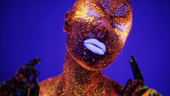 Girl Dancing in the Ultraviolet Light