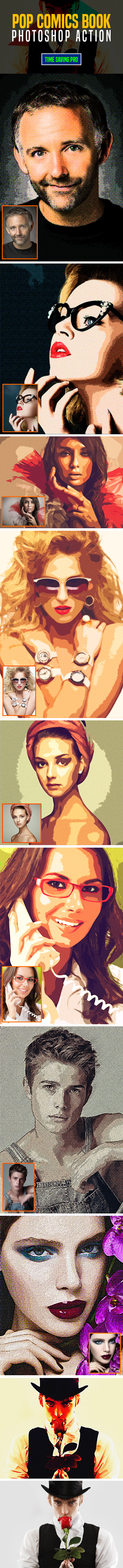 POP Comics Book Photoshop Action - Actions Photoshop