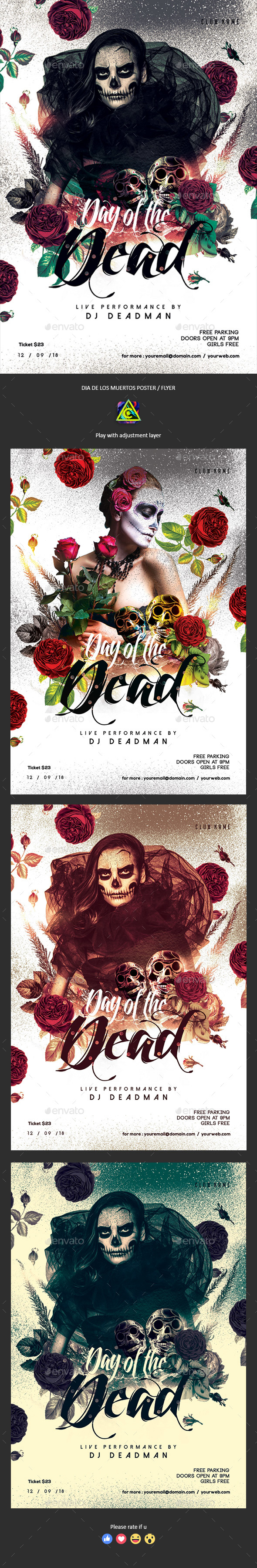 Dia De Los Muertos Poster / Flyer - Clubs & Parties Events