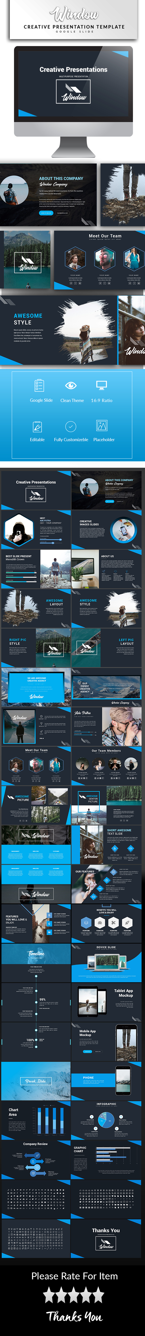 Window Google Slide Template - Google Slides Presentation Templates
