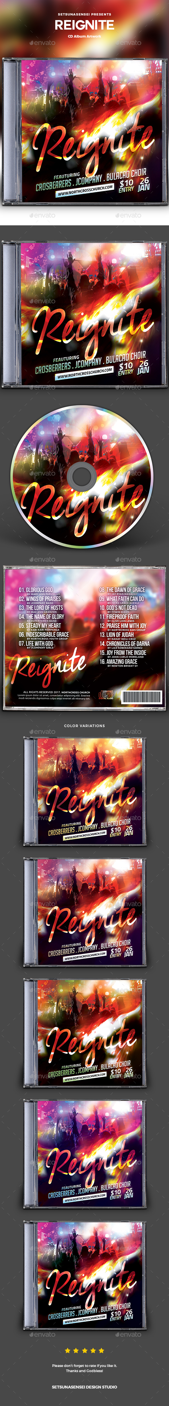 Reignite CD Album Artwork - CD & DVD Artwork Print Templates