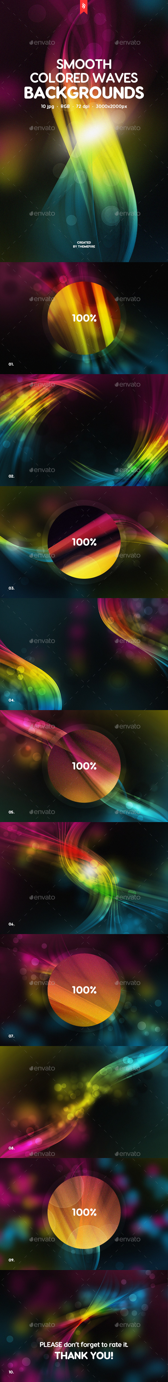 Smooth Colored Waves Backgrounds