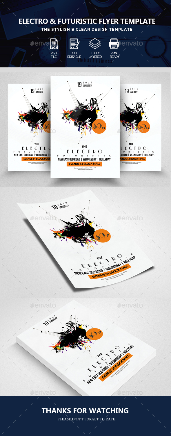 Futuristic Flyer Template - Clubs & Parties Events