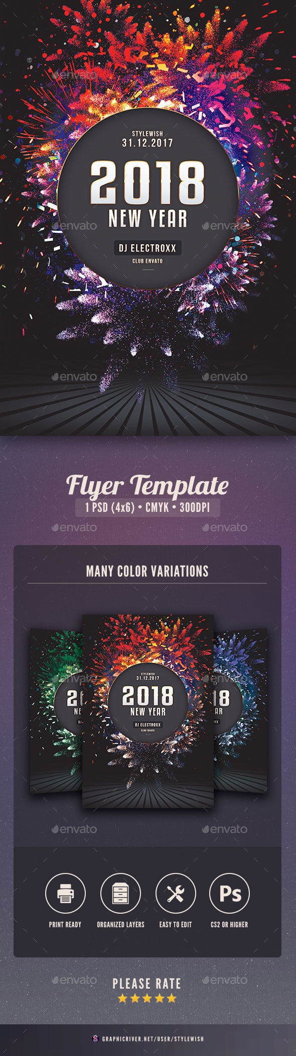 New Year Flyer Template