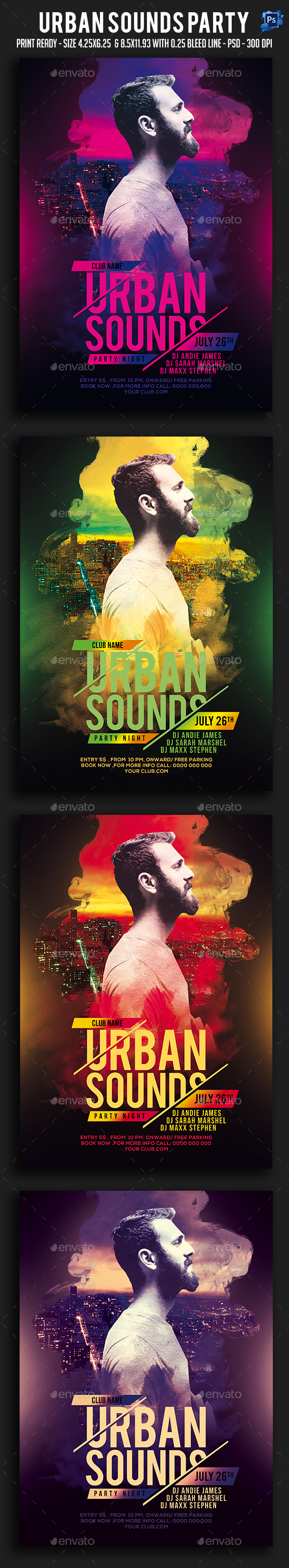 Urban Sounds Party Flyer