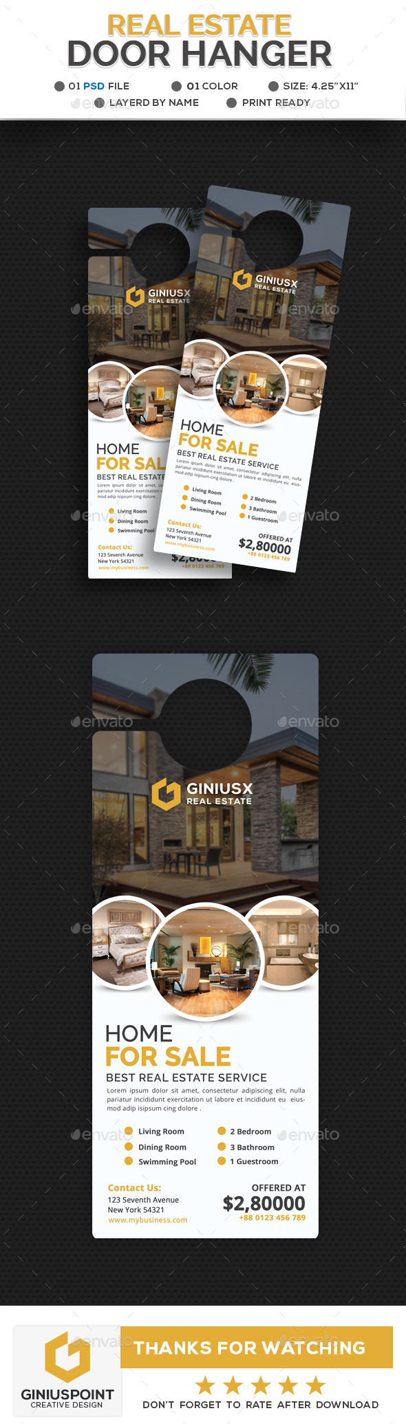 Real Estate Door Hanger - Miscellaneous Print Templates