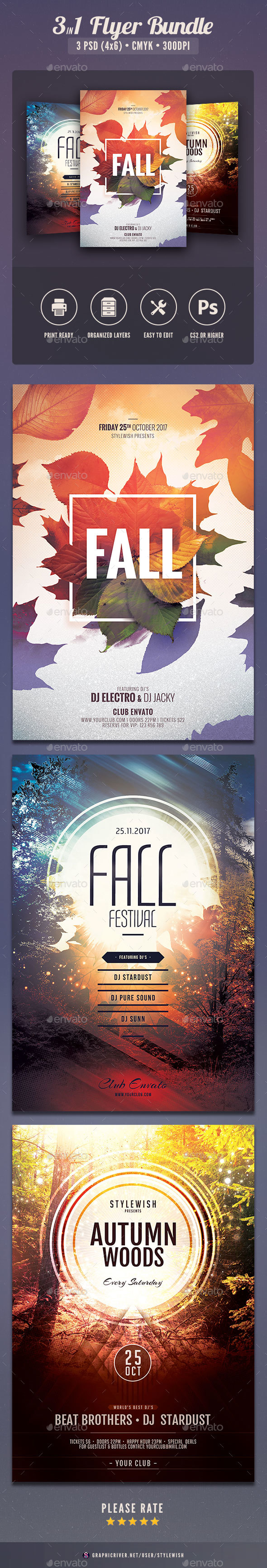 Fall Flyer Bundle Vol.02 - Clubs & Parties Events