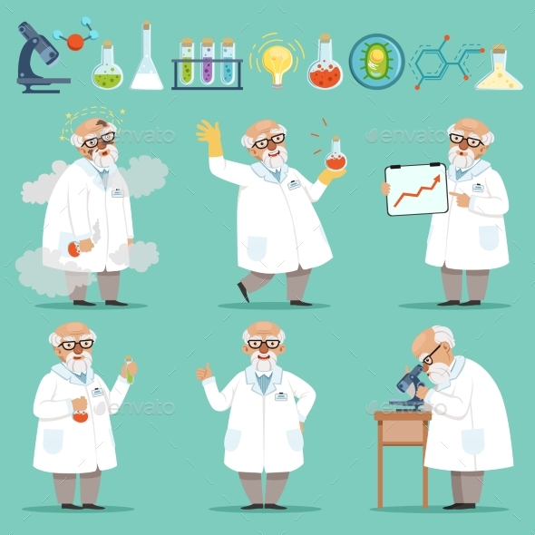 Scientist or Chemist at His Work. - People Characters