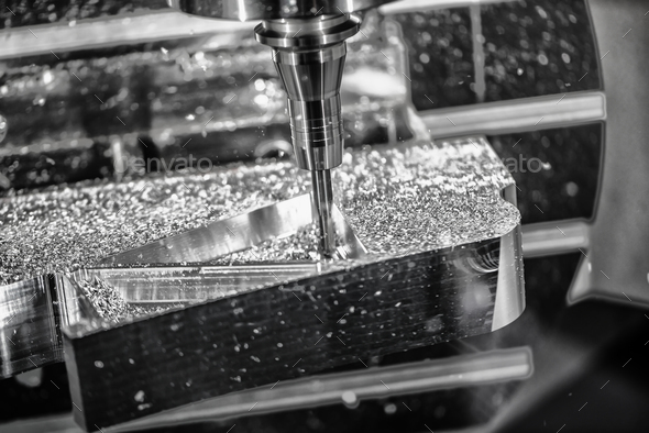Metalworking CNC milling machine. - Stock Photo - Images