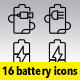 Battery Simple Outline - 16 icons