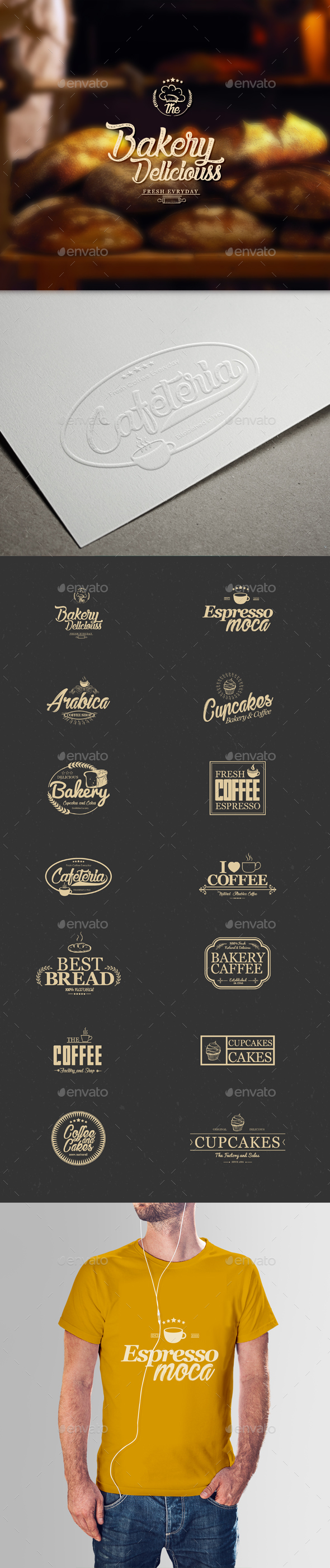 Coffee and Bakery Badges - Badges & Stickers Web Elements