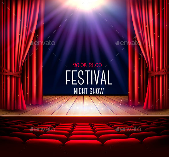 Festival Night Show Poster. Vector. - Backgrounds Business