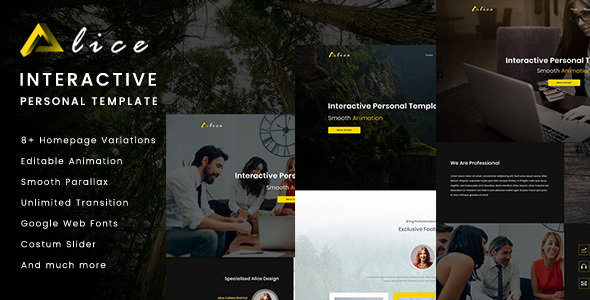 ThemeForest Alice Interactive Personal Template 20605100 ThemeForest Alice Interactive Personal Template 20605100