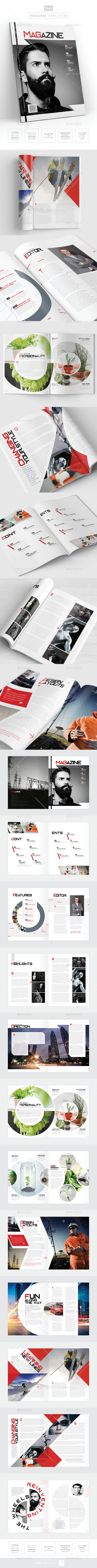 Magazine Template - InDesign 24 Page Layout V15 - Magazines Print Templates