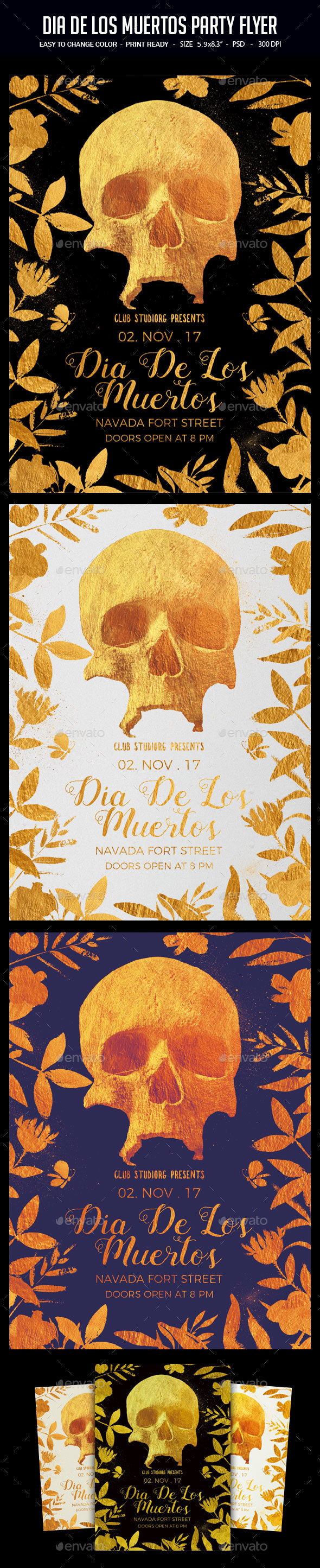 Dia De Los Muertos Party Flyer - Clubs & Parties Events