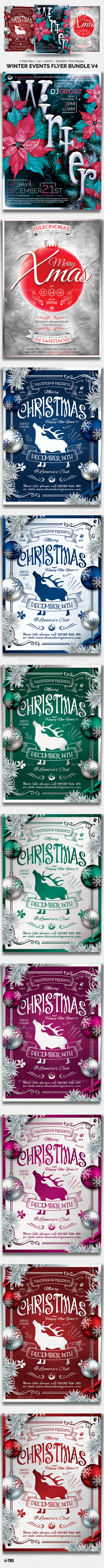Winter Events Flyer Bundle V4 - Holidays Events