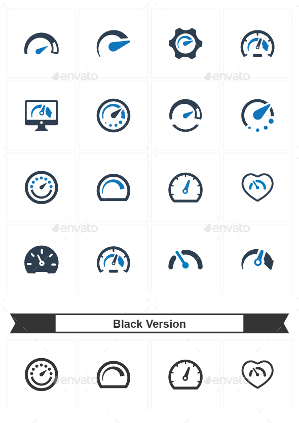 Speedometer Icons - Business Icons