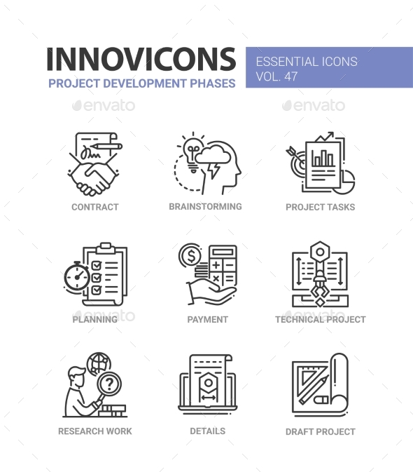 Project Development Phases - Modern Vector Line - Business Icons