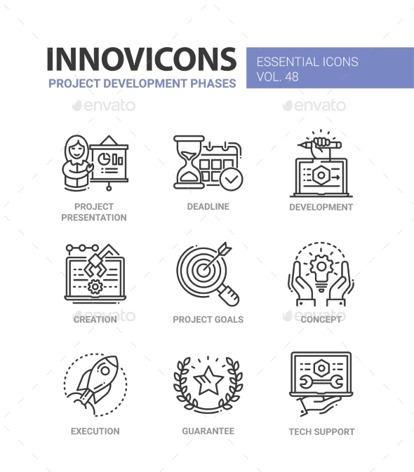 Project Development Phases - Modern Vector Line - Business Icons