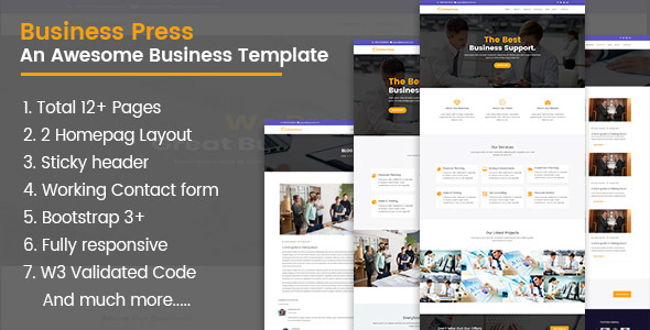 BusinessPress HTML5 Teamplate - ThemeForest 20604898